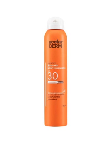 ACOFARDERM SPF 30 SPRAY SOLAR TRANSPARENTE 200 ML FOTOPROTECTOR