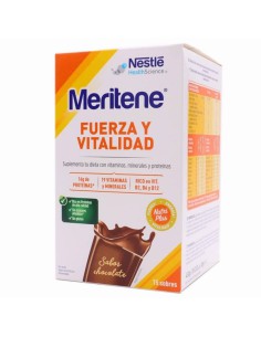 MERITENE FUERZA Y VITALIDAD SABOR CHOCOLATE 15 SOBRES 30G