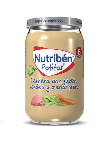 NUTRIBEN POTITO TERNERA CON JUDIAS VERDES Y ZANAHORIAS 235G +6MESES