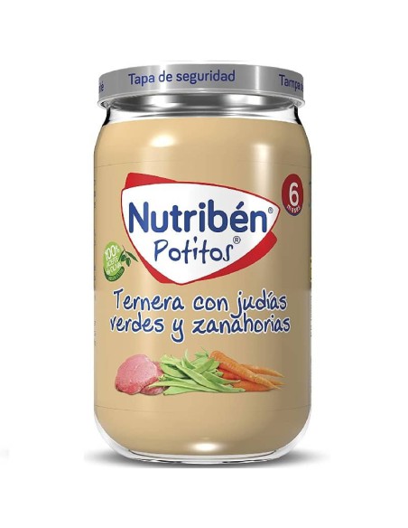 NUTRIBEN POTITO TERNERA CON JUDIAS VERDES Y ZANAHORIAS 235G +6MESES