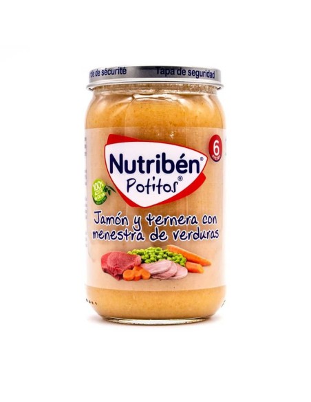 NUTRIBEN POTITO JAMON Y TERNERA CON MENESTRA DE VERDURAS 235G +6MESES