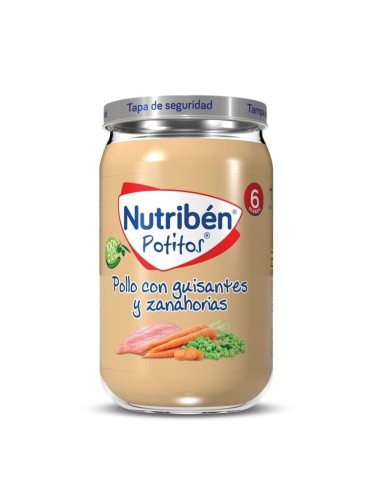 NUTRIBEN POTITO POLLO CON GUISANTES Y ZANAHORIA 235G +6MESES
