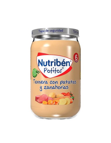 NUTRIBEN POTITO TERNERA CON PATATAS Y ZANAHORIAS 235G +6MESES