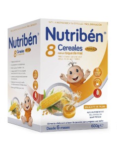 NUTRIBEN 8 CEREALES CON MIEL Y GALLETAS MARIA 600 G +6MESES