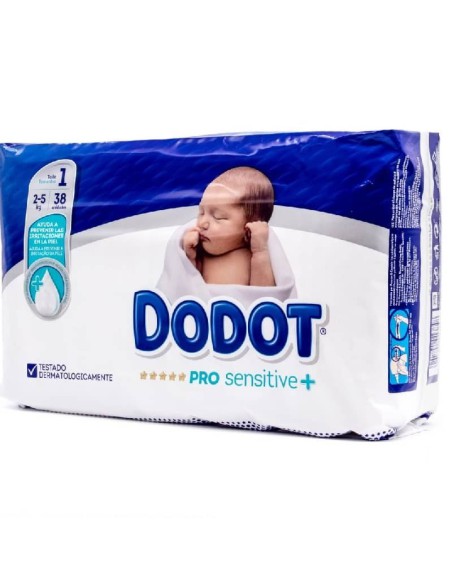 PAÑAL INFANTIL DODOT PRO SENSITIVE TALLA 1 38 UDS (2-5KG)