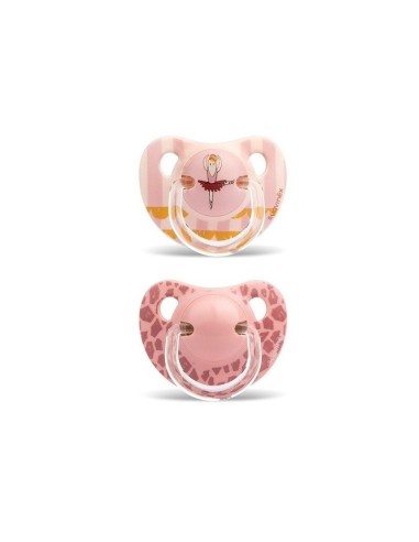 CHUPETE LATEX TETINA ANATÓMICA SUAVINEX + 6 MESES ROSA 2 U