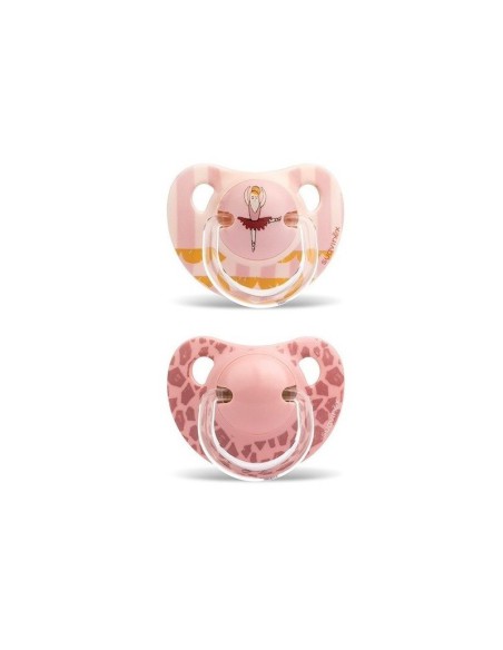 CHUPETE LATEX TETINA ANATÓMICA SUAVINEX + 6 MESES ROSA 2 U