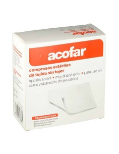 50 GASAS ESTÉRIL ALGODÓN HIDRÓFILO ACOFAR 10 SOBRES 5 UNIDADES