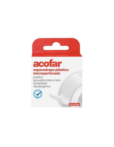 ESPARADRAPO MICROPERFORADO PLÁSTICO BLANCO 5 X 2.5 CM ACOFAR