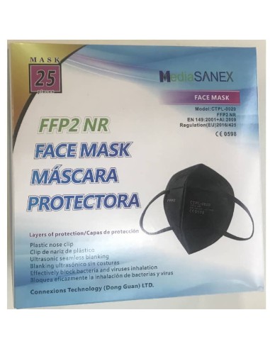 CAJA 50 MASCARILLAS FFP2 ADULTO NEGRAS