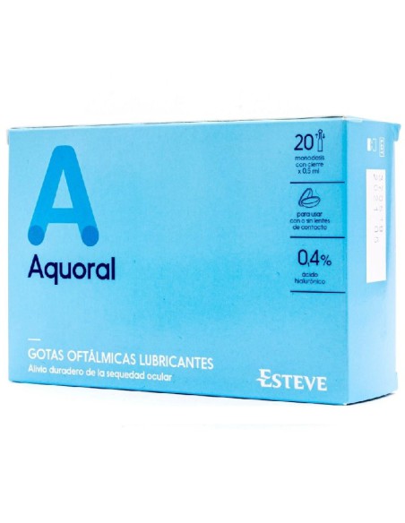 AQUORAL GOTAS OFTÁLMICAS LUBRICANTES ESTÉRILES 20 MONODOSIS 0,5 ML.