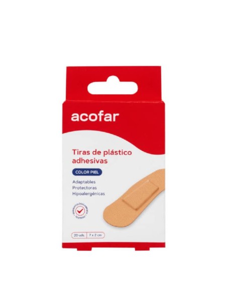 ACOFAR RESISTENTE AL AGUA TIRA APÓSITO ADHESIVO PLÁSTICO C PIEL 20 U