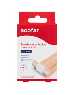 ACOFAR TIRA ADHESIVA PLASTICO COLOR PIEL 10 X 6 CM 10 UNIDADES