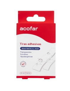 ACOFAR TIRITAS RESISTENTE AL AGUA TRANSPARENTE SURTIDAS 20 U