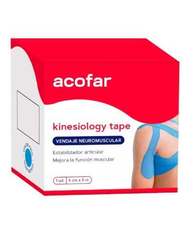 ACOFAR KINESIOLOGY TAPE VENDAJE 5 m X 5 cm COLOR AZUL
