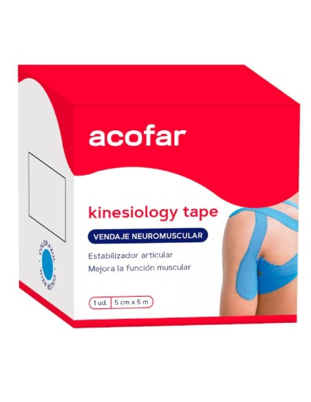 ACOFAR KINESIOLOGY TAPE VENDAJE 5 m X 5 cm COLOR AZUL